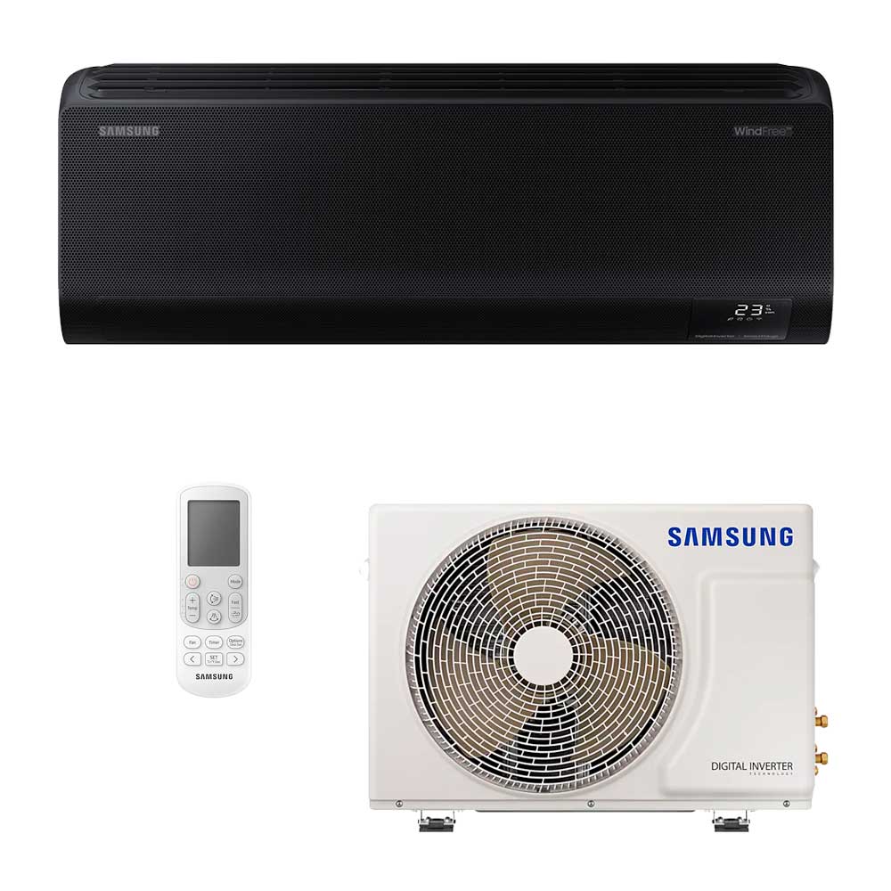 Split Hi-Wall Inverter Samsung WindFree Black Edition Sem Vento 12.000 Btu/h Quente/Frio 220v
